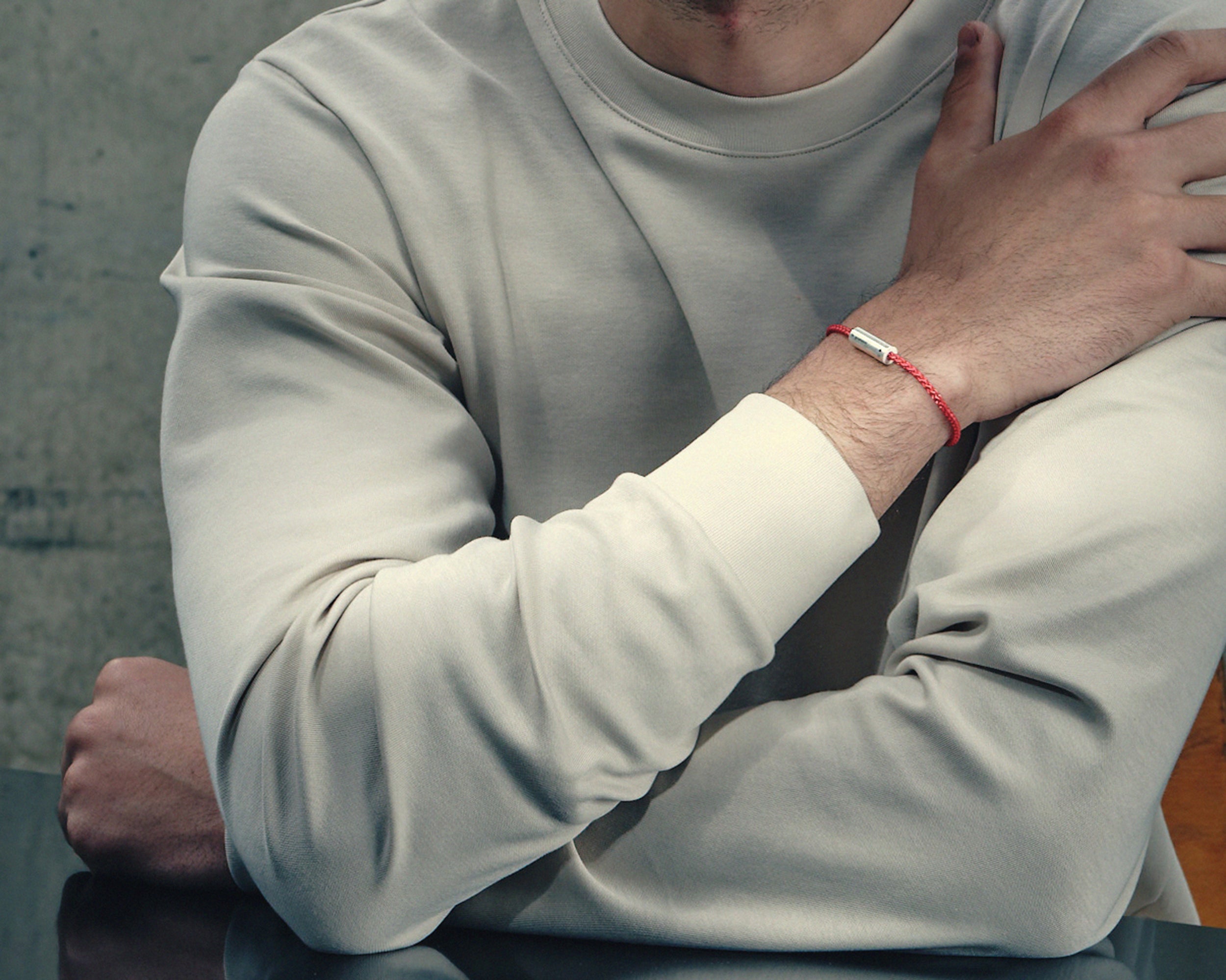 bracelet câble nato rouge le 7g