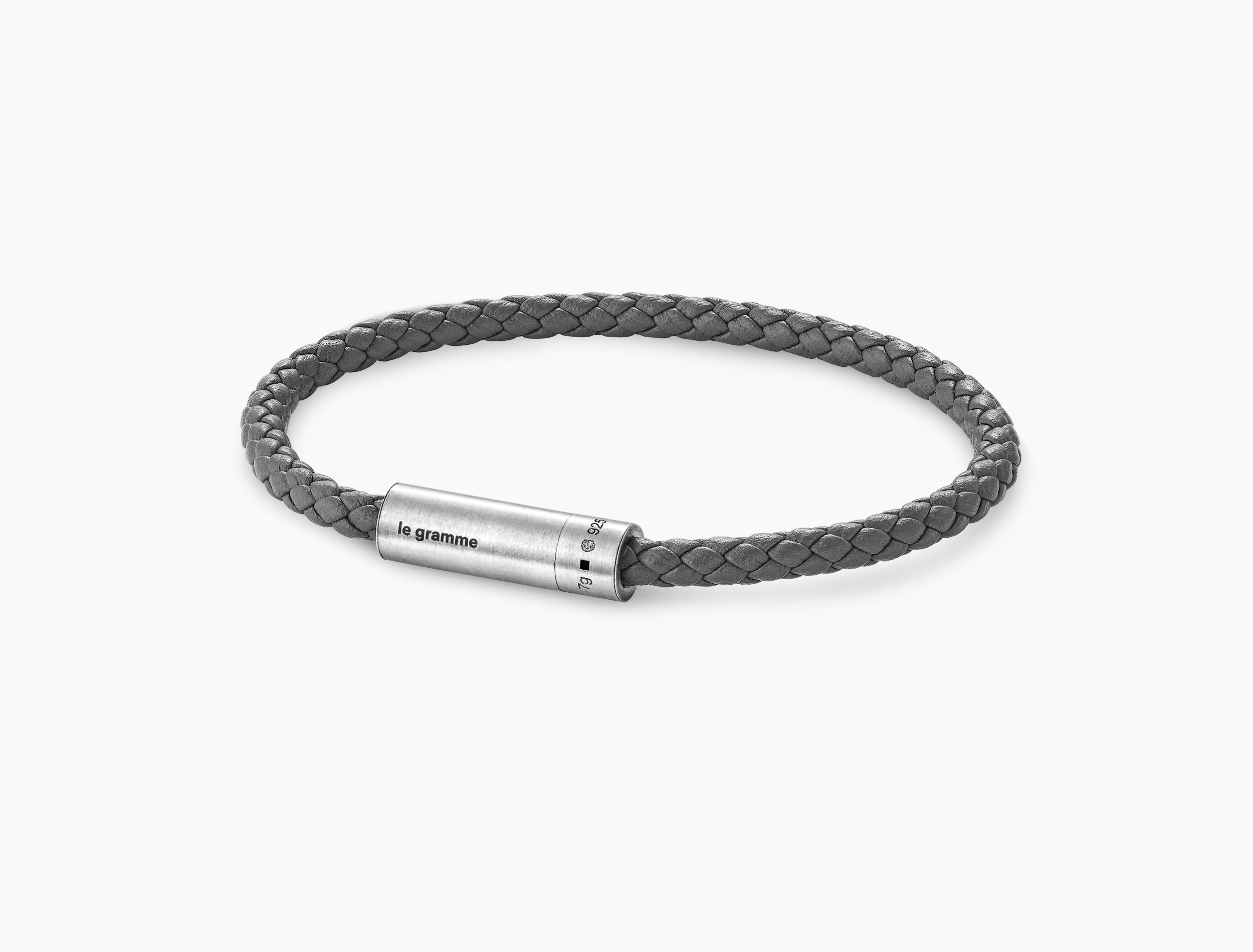 bracelet câble cuir anthracite le 7g