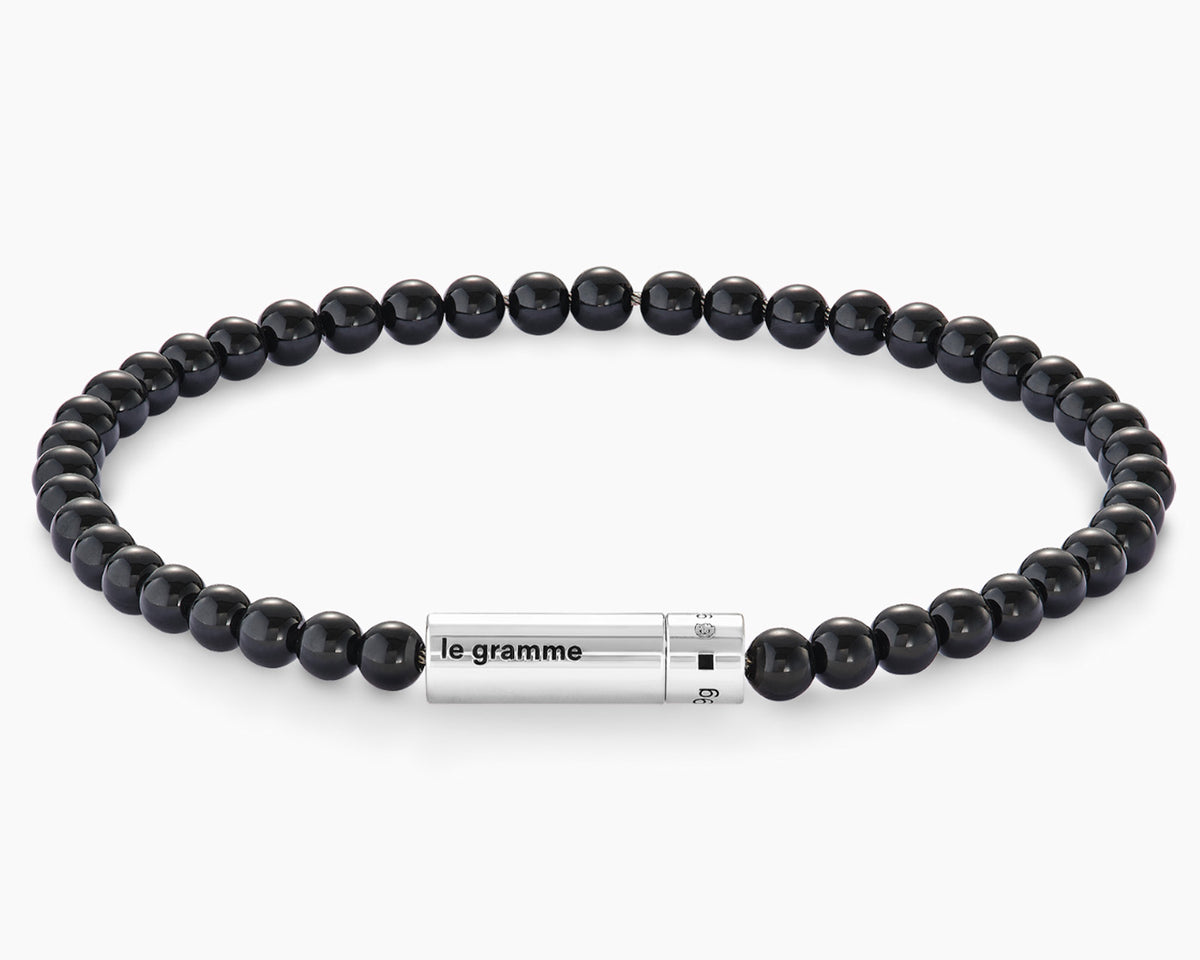 black onyx beads bracelet 9g