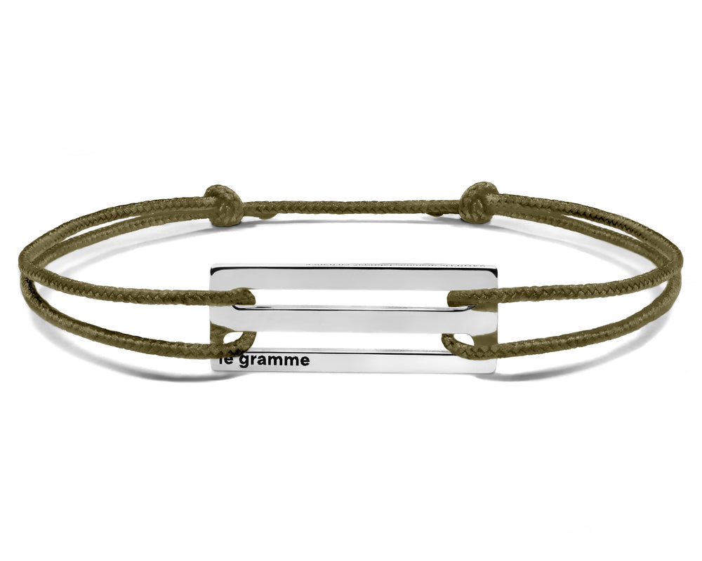 perforated khaki cord bracelet le 2.5g