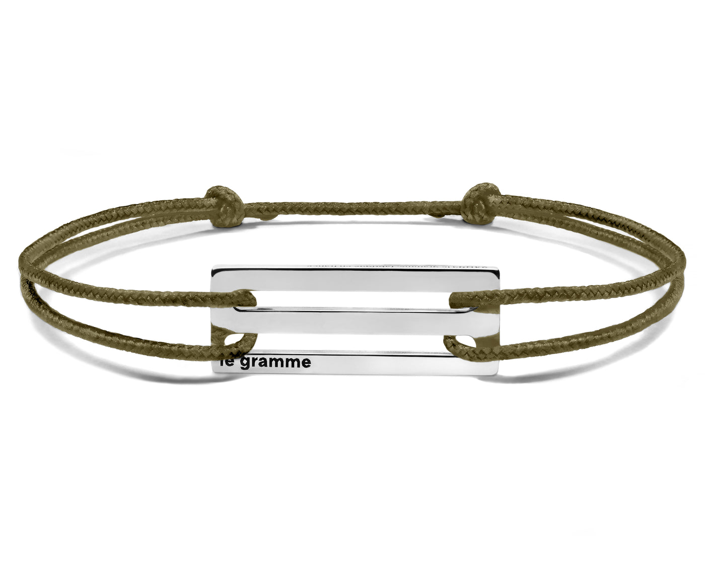 perforated khaki cord bracelet le 2.5g