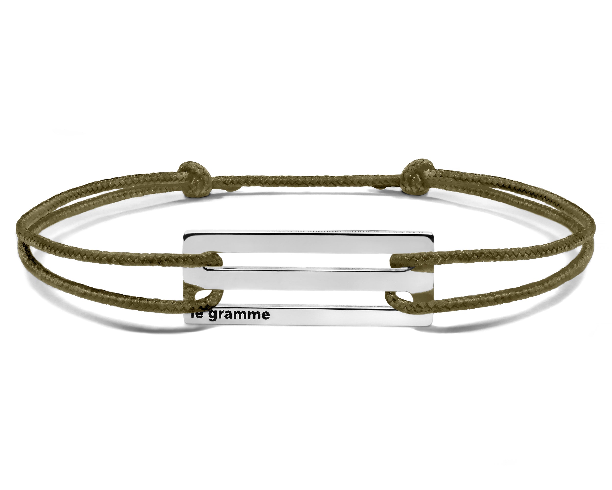 perforated khaki cord bracelet le 2.5g