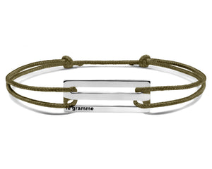 perforated khaki cord bracelet le 2.5g