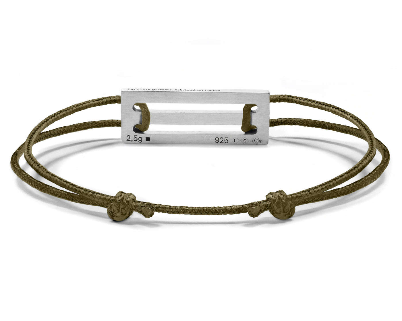 perforated khaki cord bracelet le 2.5g