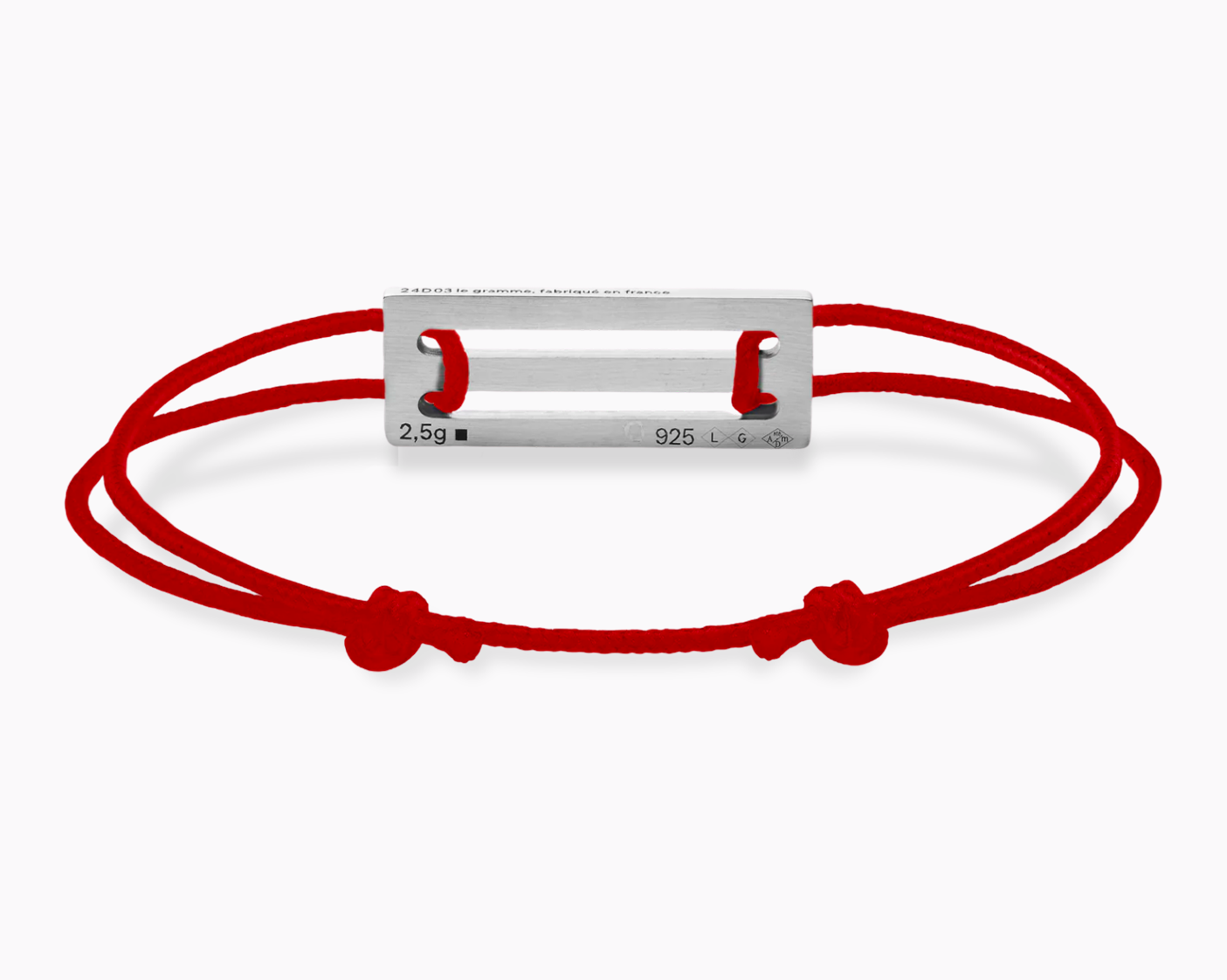 perforated red cord bracelet le 2.5g