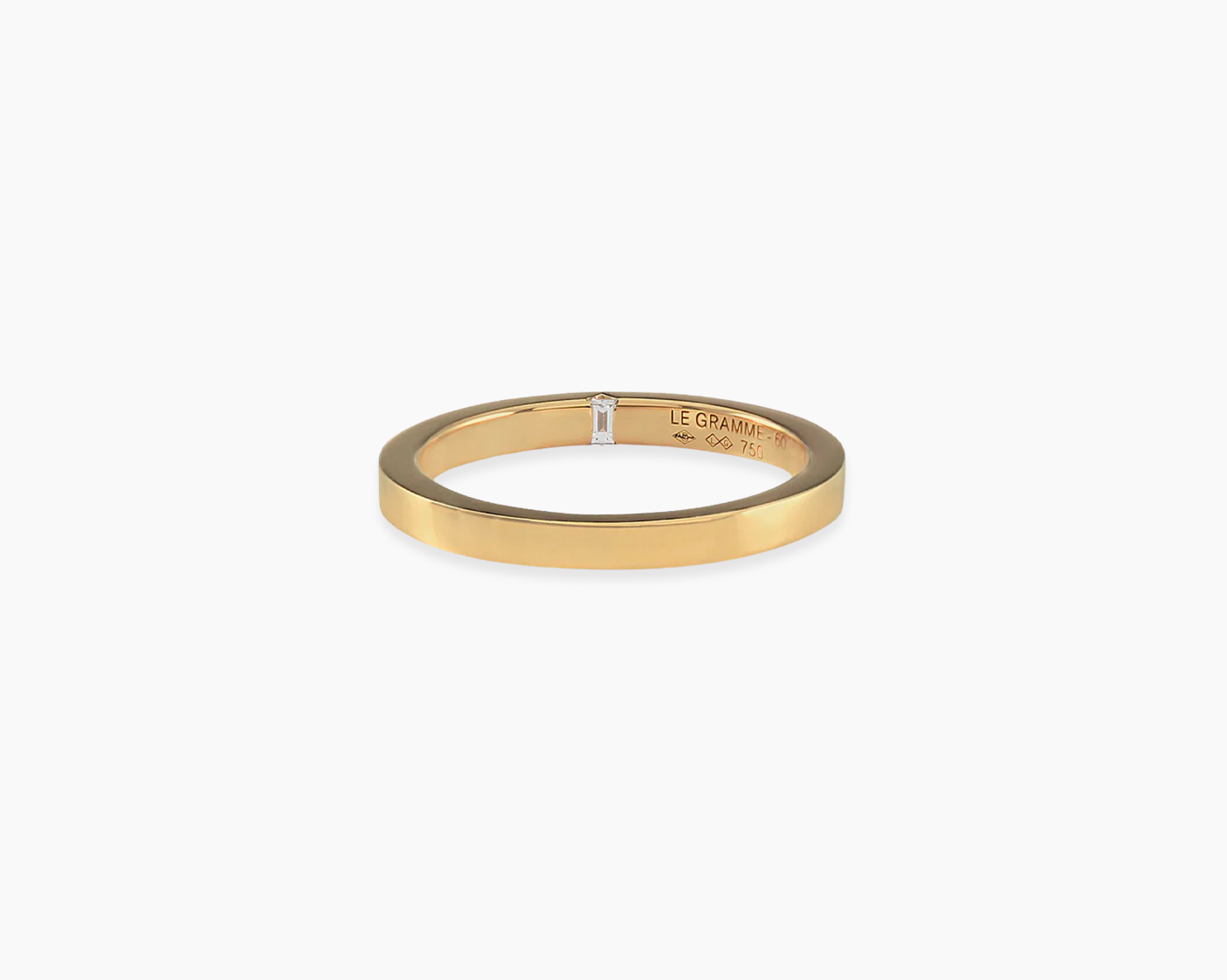 2mm ribbon ring with diamond la 5g