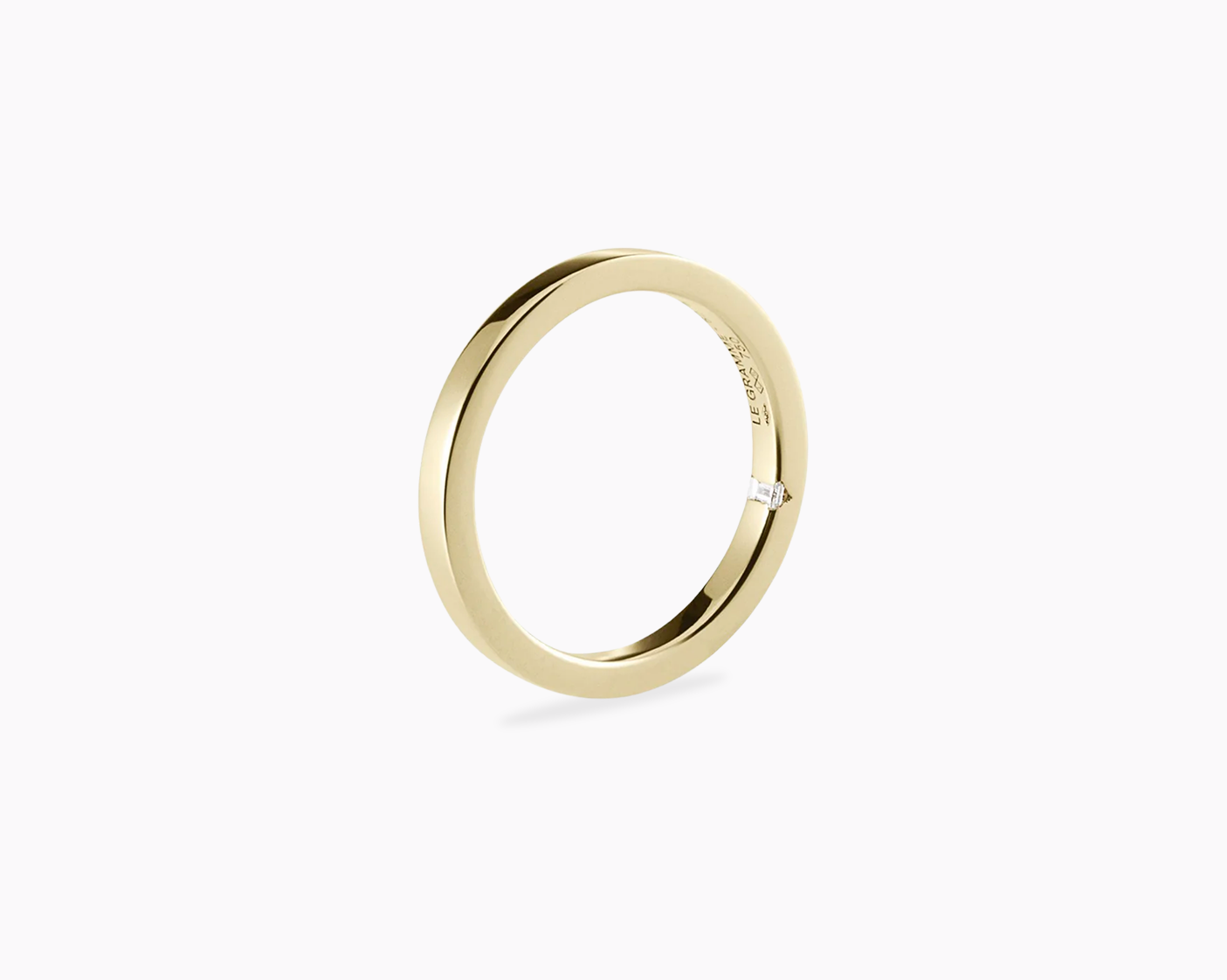 2mm ribbon ring with diamond la 5g