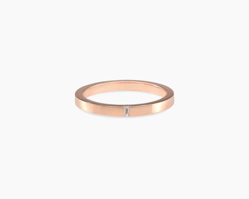 2mm ribbon ring with diamond la 5g