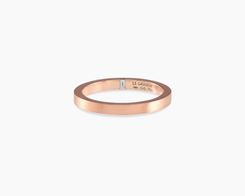 2mm ribbon ring with diamond la 5g