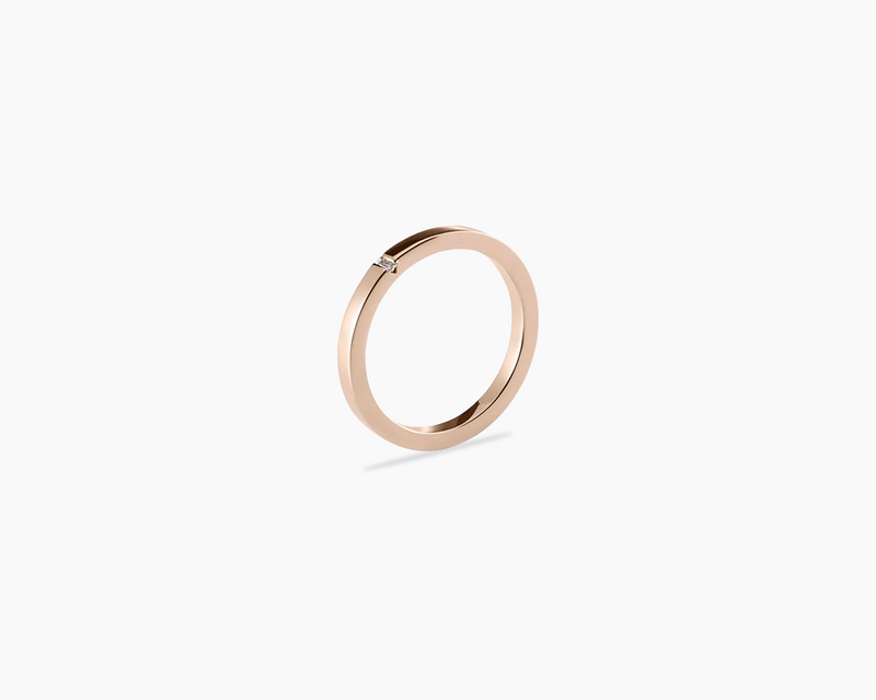 2mm ribbon ring with diamond la 5g