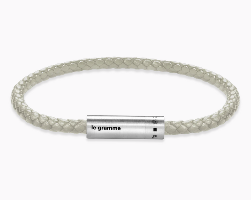 bracelet câble cuir beige le 7g