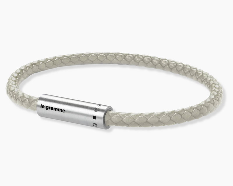 bracelet câble cuir beige le 7g