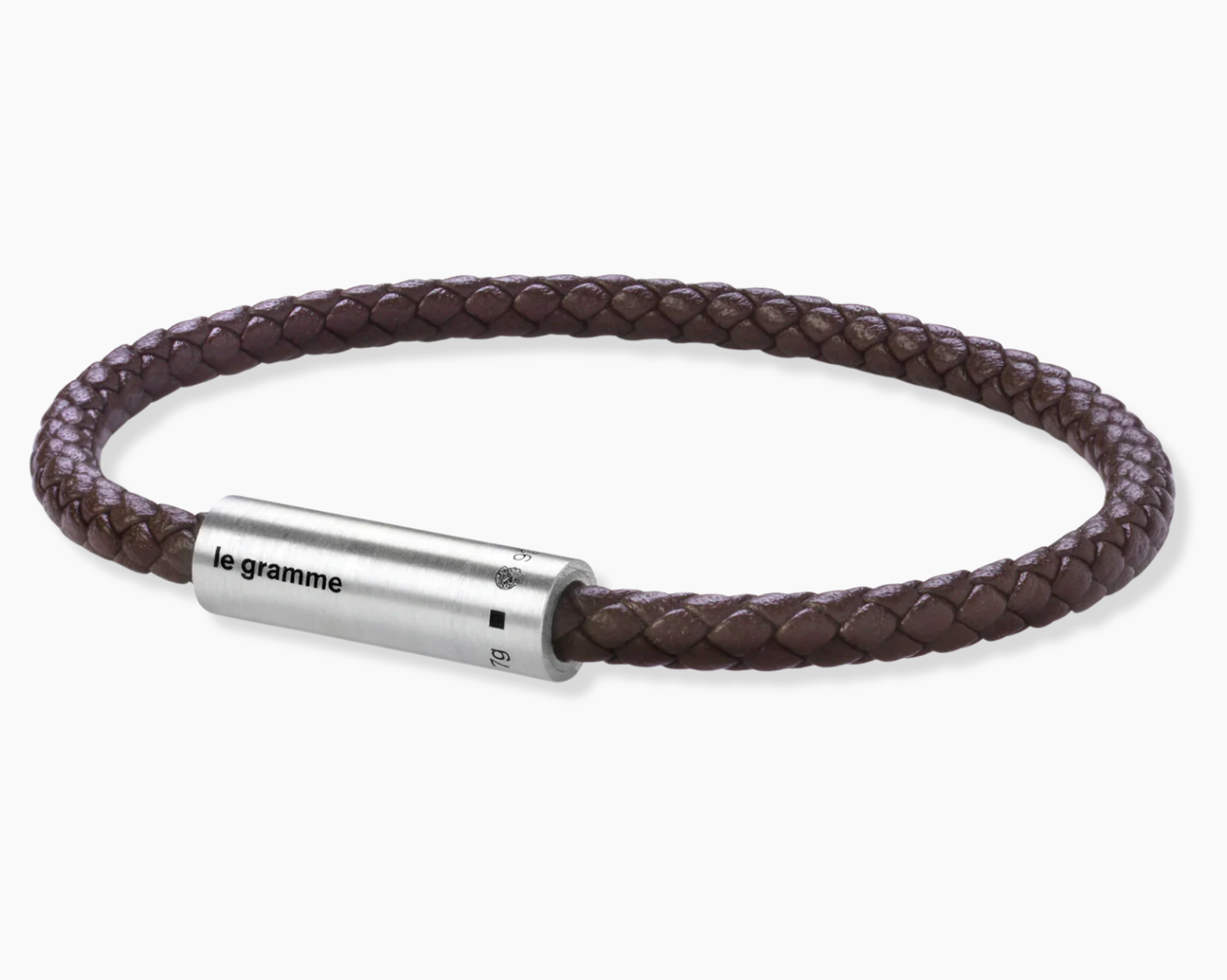 bracelet câble cuir marron le 7g