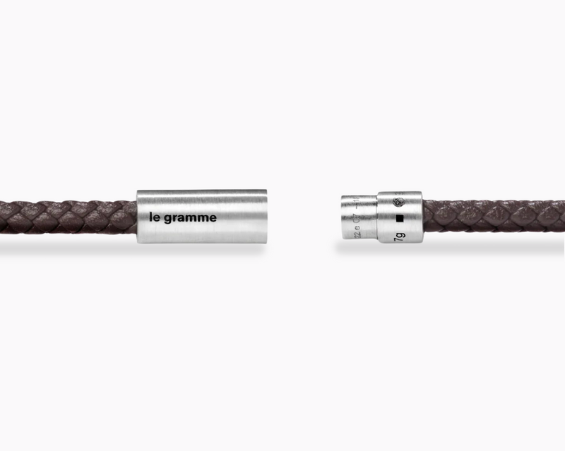 bracelet câble cuir marron le 7g
