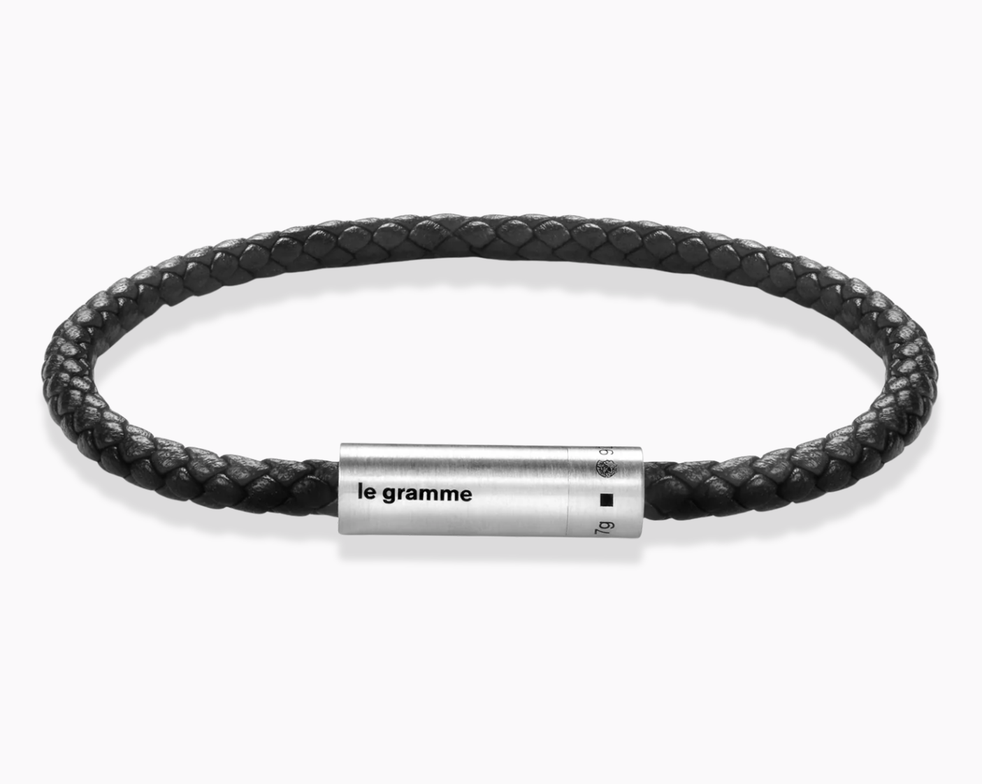 bracelet câble cuir noir le 7g