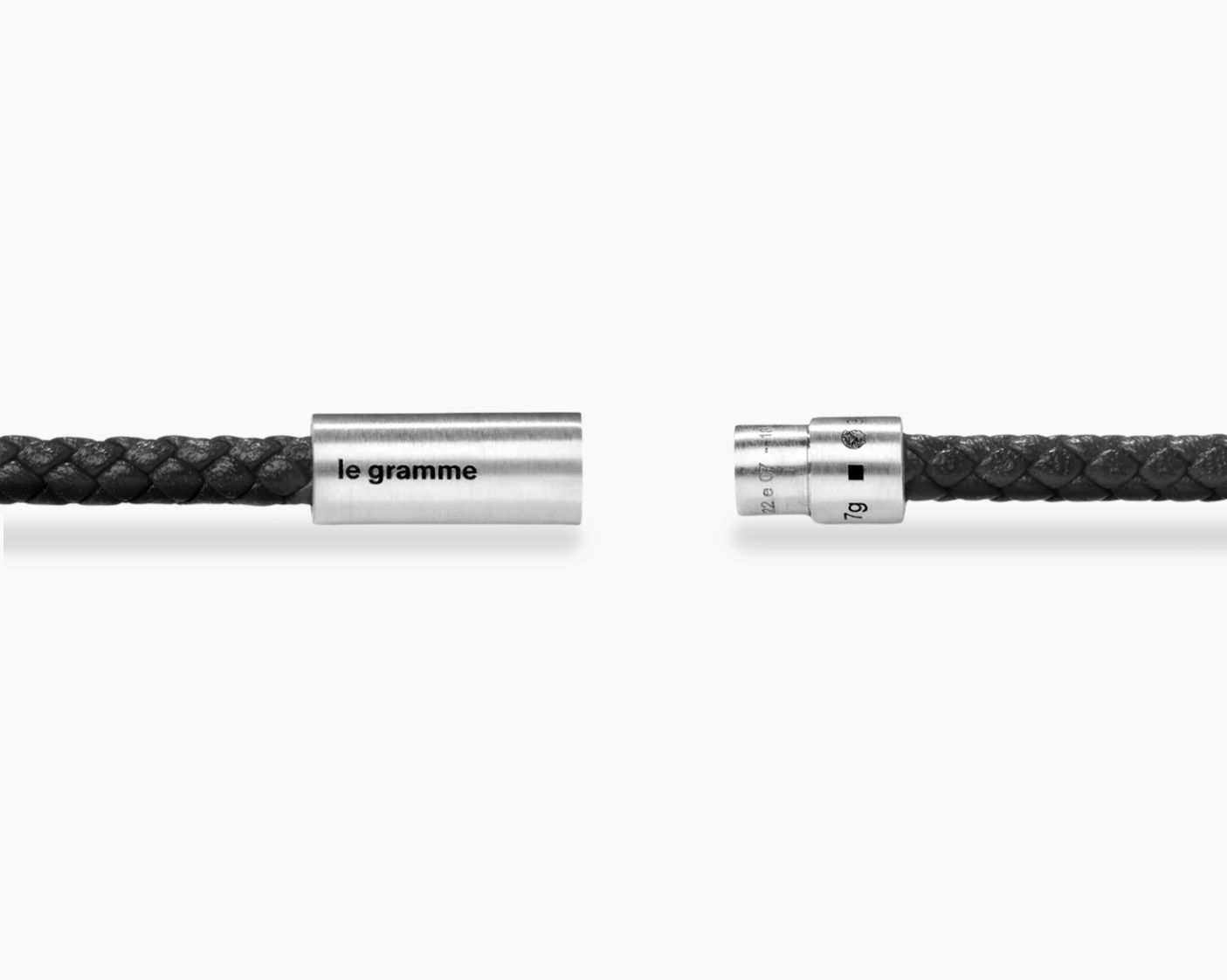 bracelet câble cuir noir le 7g
