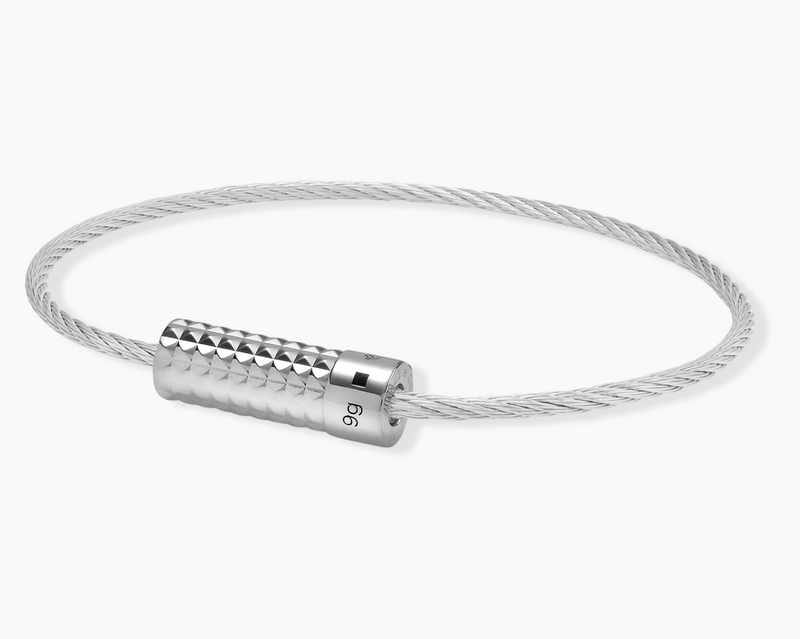 pyramid guilloche cable bracelet le 9g