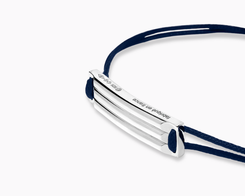 godron navy blue cord bracelet le 5g