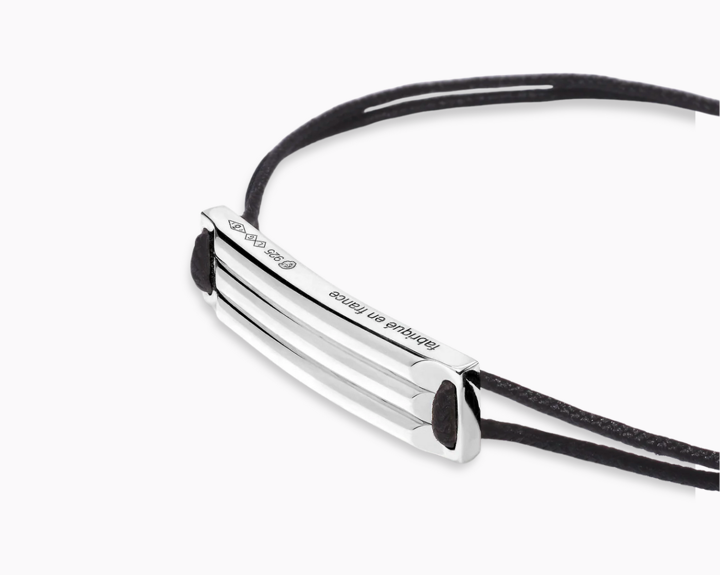 godron black cord bracelet le 5g – le gramme