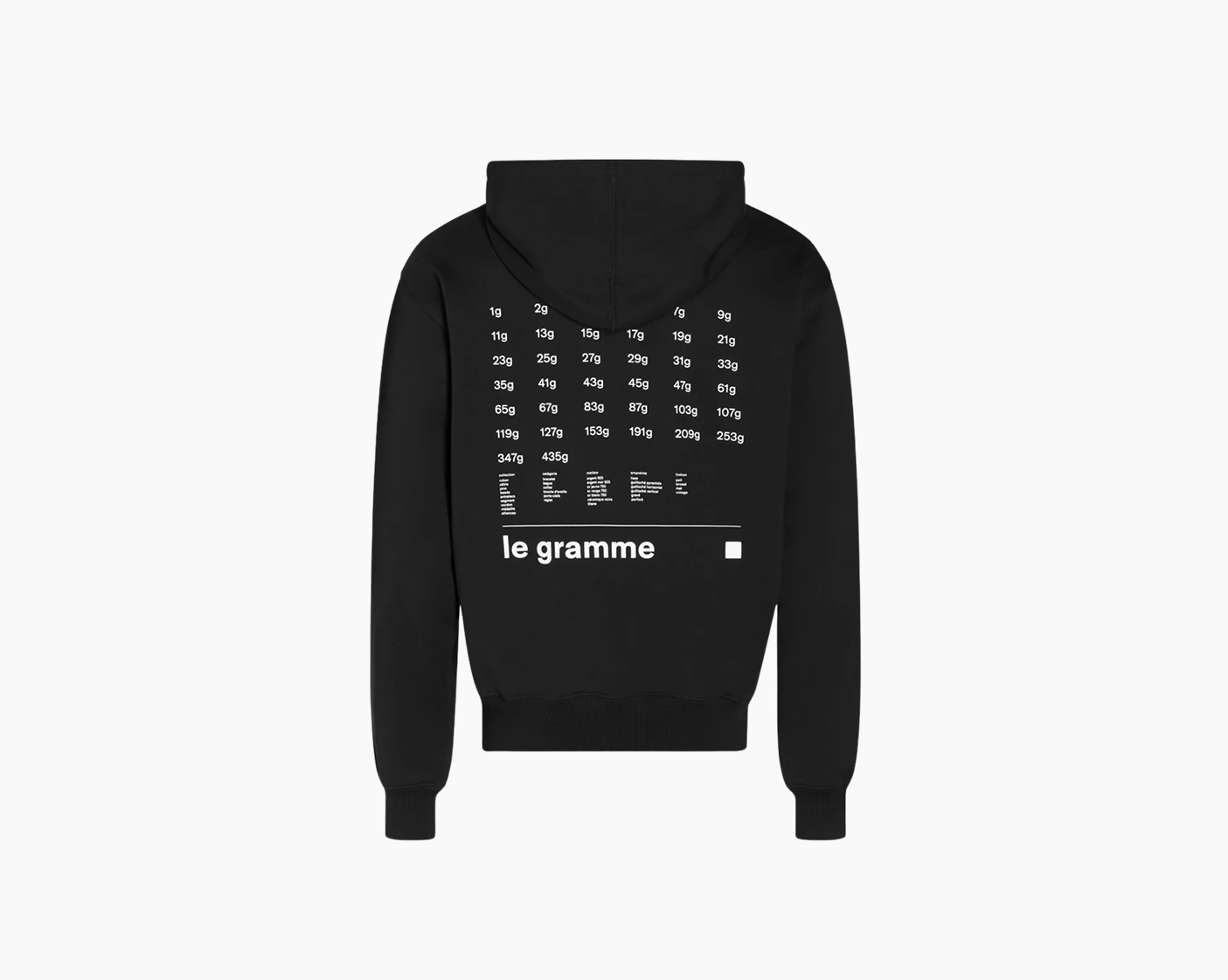 hoodie noir le 380g