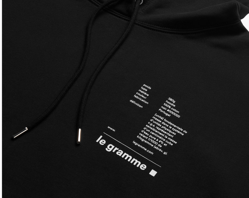 hoodie noir le 380g