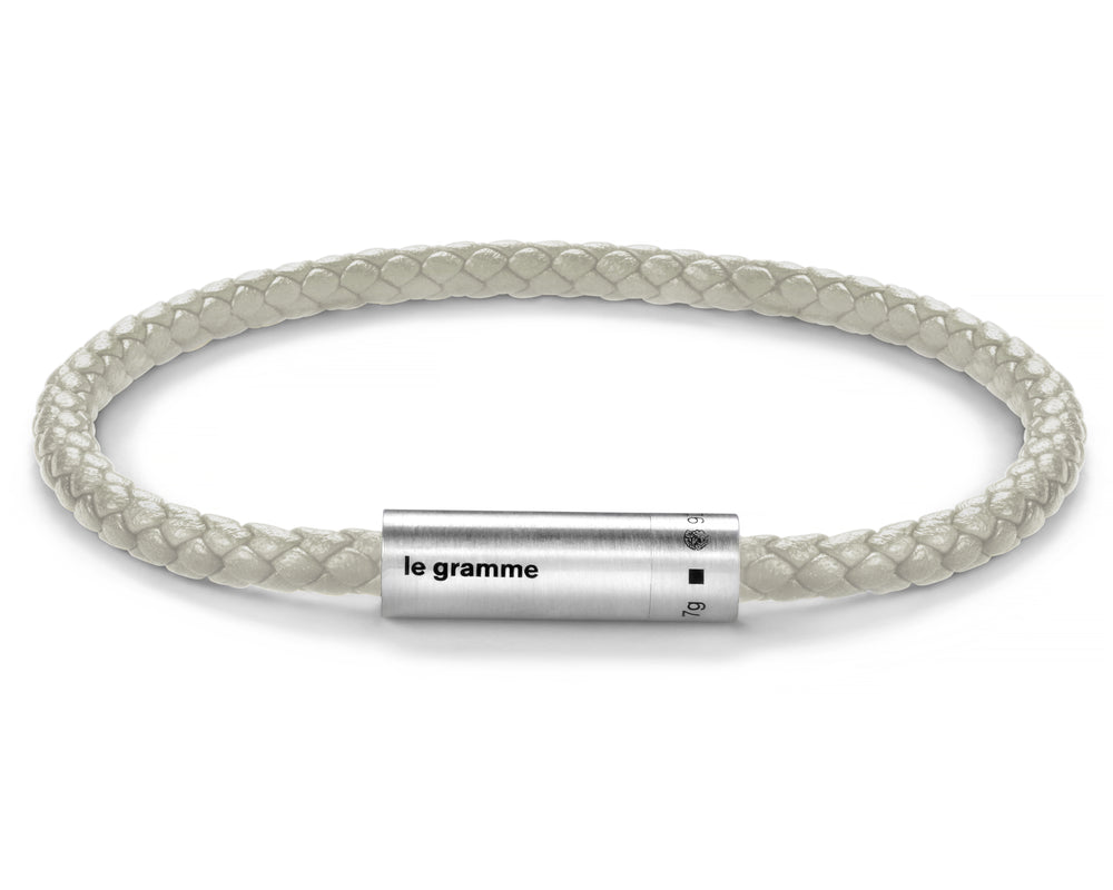 bracelet câble cuir beige le 7g