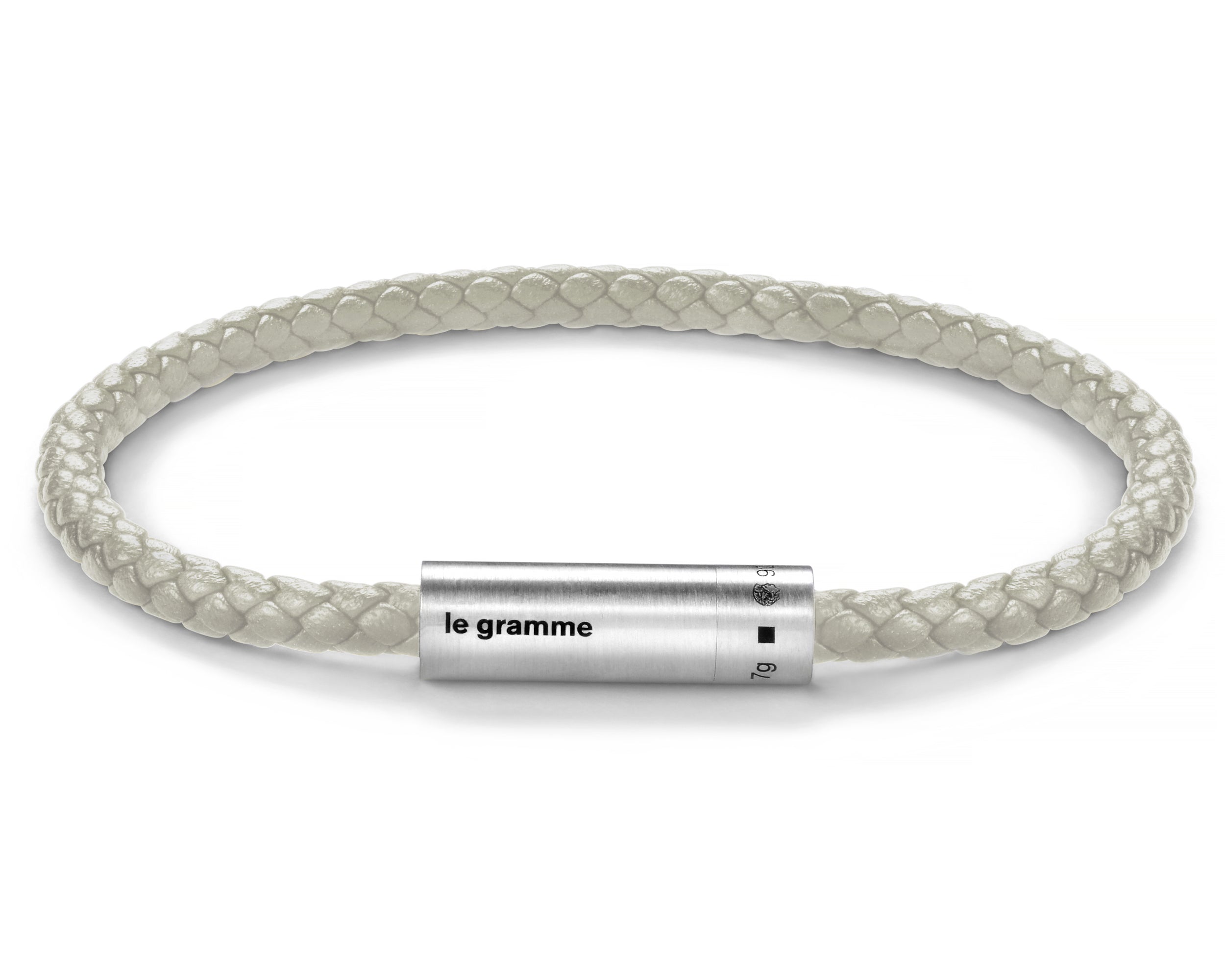 bracelet câble cuir beige le 7g