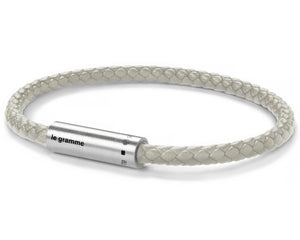 bracelet câble cuir beige le 7g