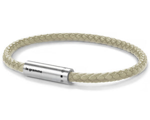 beige leather cable bracelet le 7g