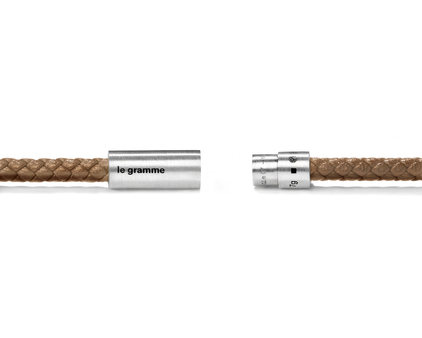 bracelet câble cuir camel le 7g