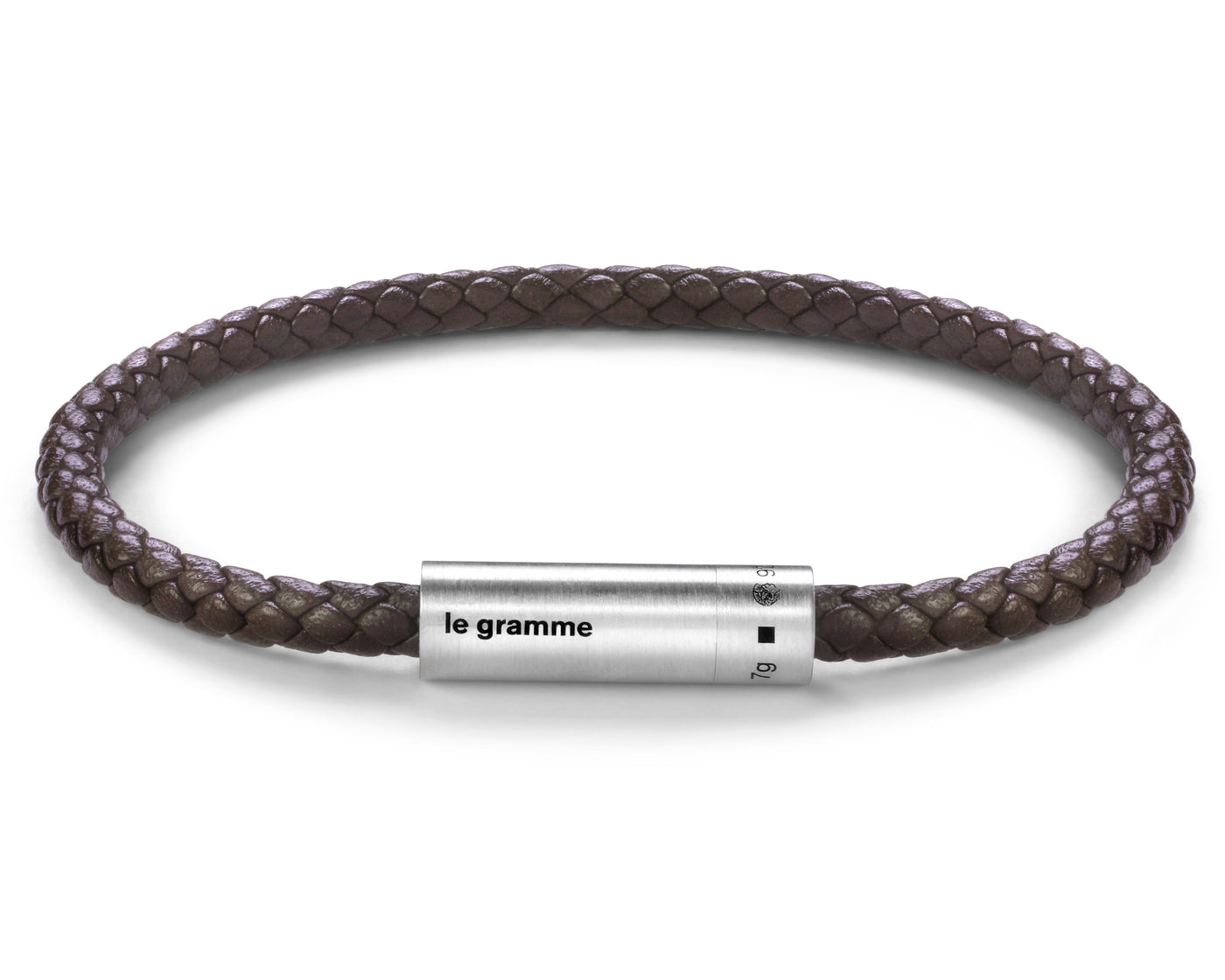 bracelet câble cuir marron le 7g