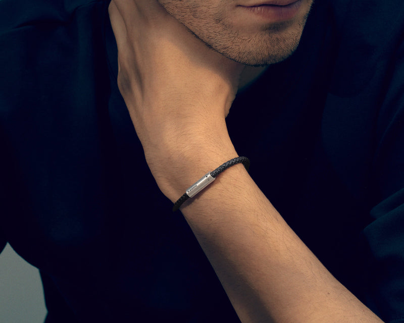 bracelet câble cuir camel le 7g