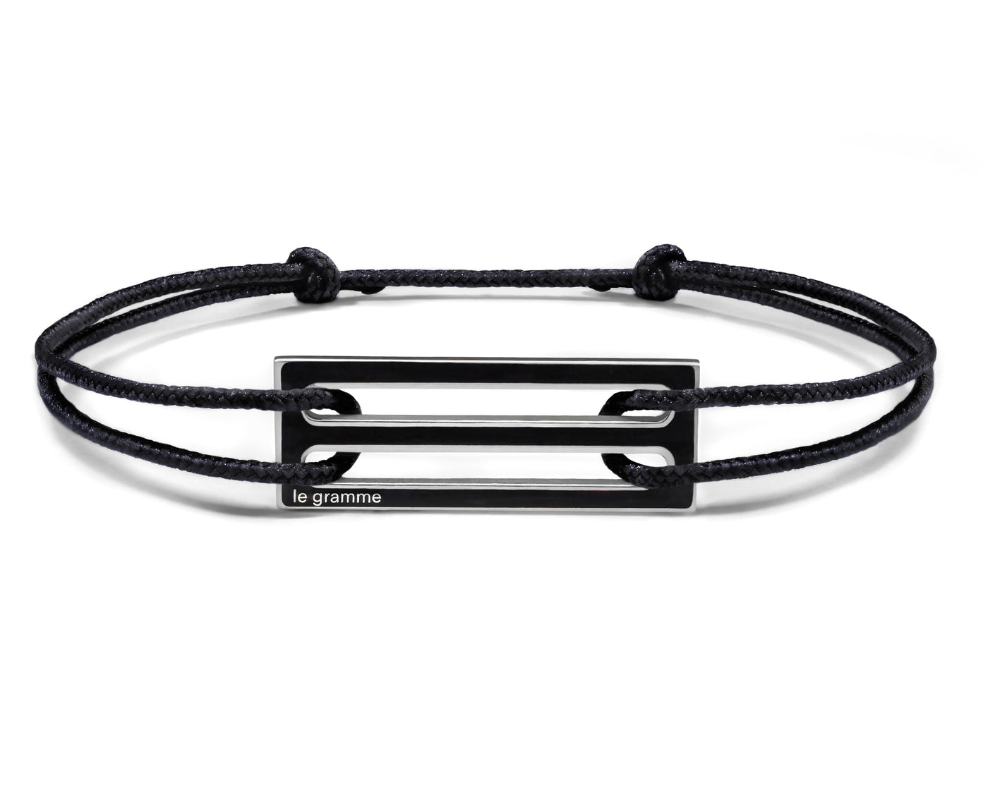 lacquered black cord bracelet le 2,5g