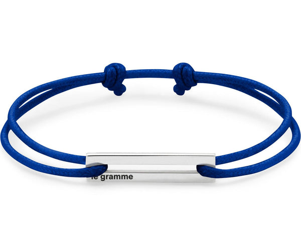 perforated electric blue cord bracelet le 1.7g