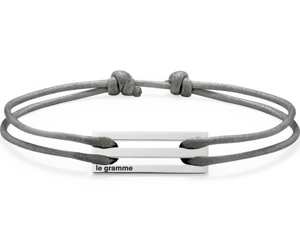 bracelet cordon gris perforé le 2,5g