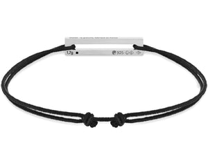 bracelet cordon noir perforé le 1,7g serti diamants